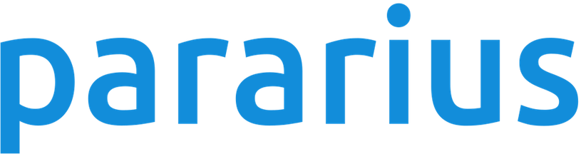 logo pararius in het blauw